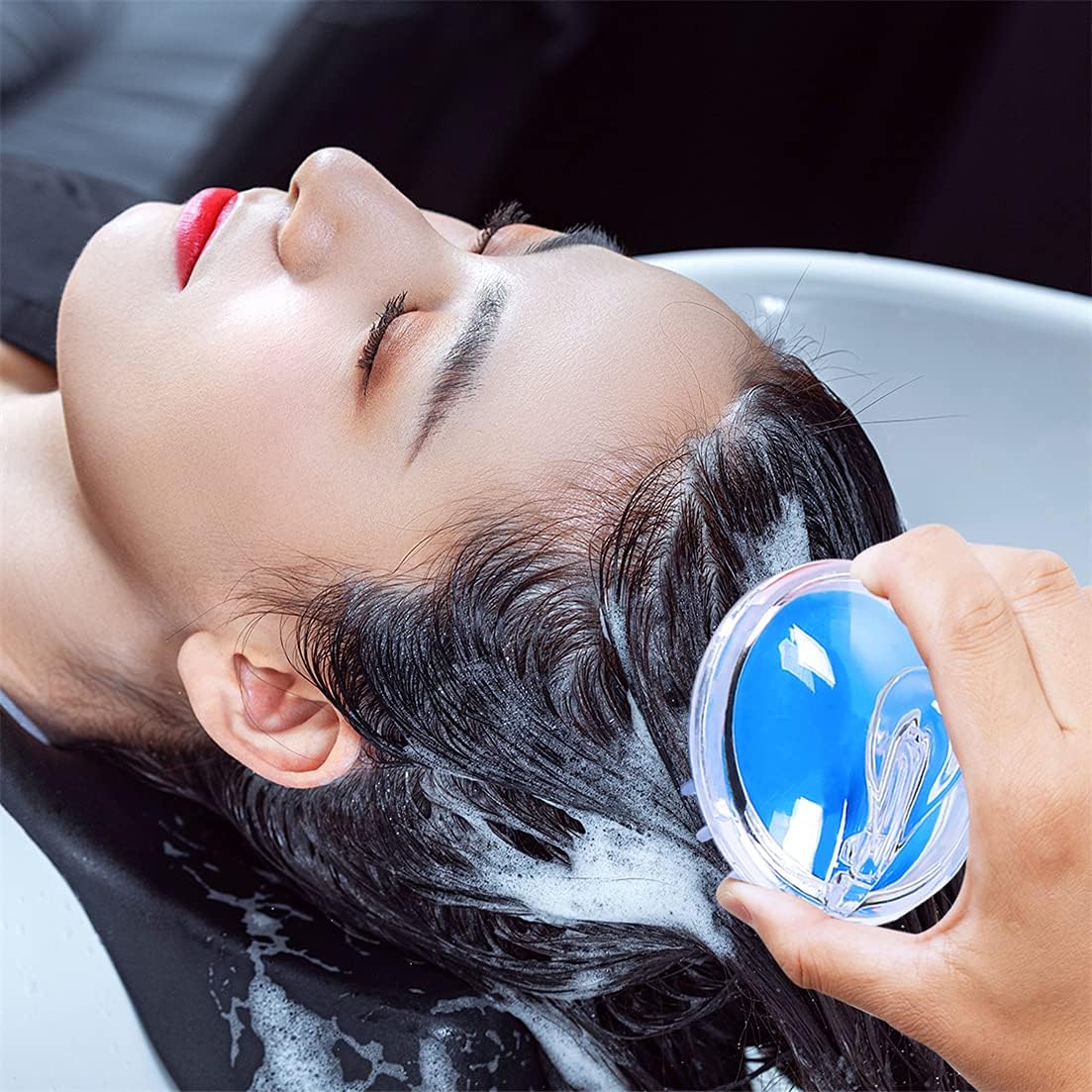 Head Scalp Massage & Shampoo Brush | Soft Silicone Bath Brush | Deep Cleansing & Relaxing Scalp Care | Random Colors